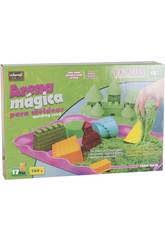 Sabbia Magica 700 gr. Verde con accessori 17 pezzi