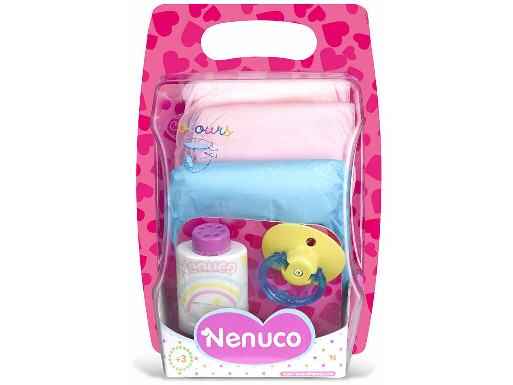 Accesorios Muñeco Nenuco Pack 3 Pañales de Colores Famosa 700009027