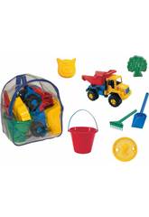 Zaino con camion e accessori spiaggia