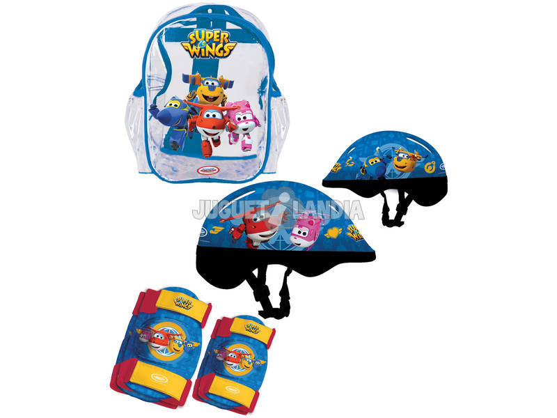 Super Wings Rucksack mit Helm + Schutzkleidung