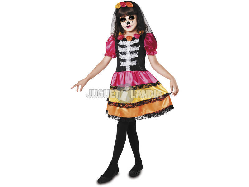 Disfraz L Niña Catrina Esqueleto