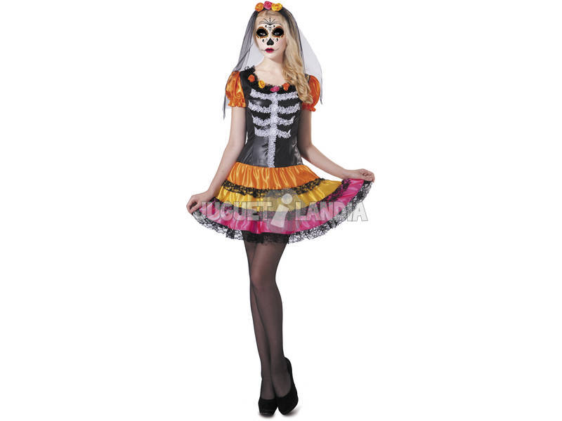 Disfraz L Mujer Catrina Esqueleto 