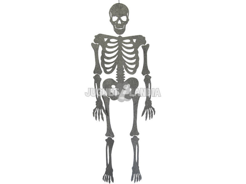 Skelett Grau Eva mit Glitzer 155 cm.