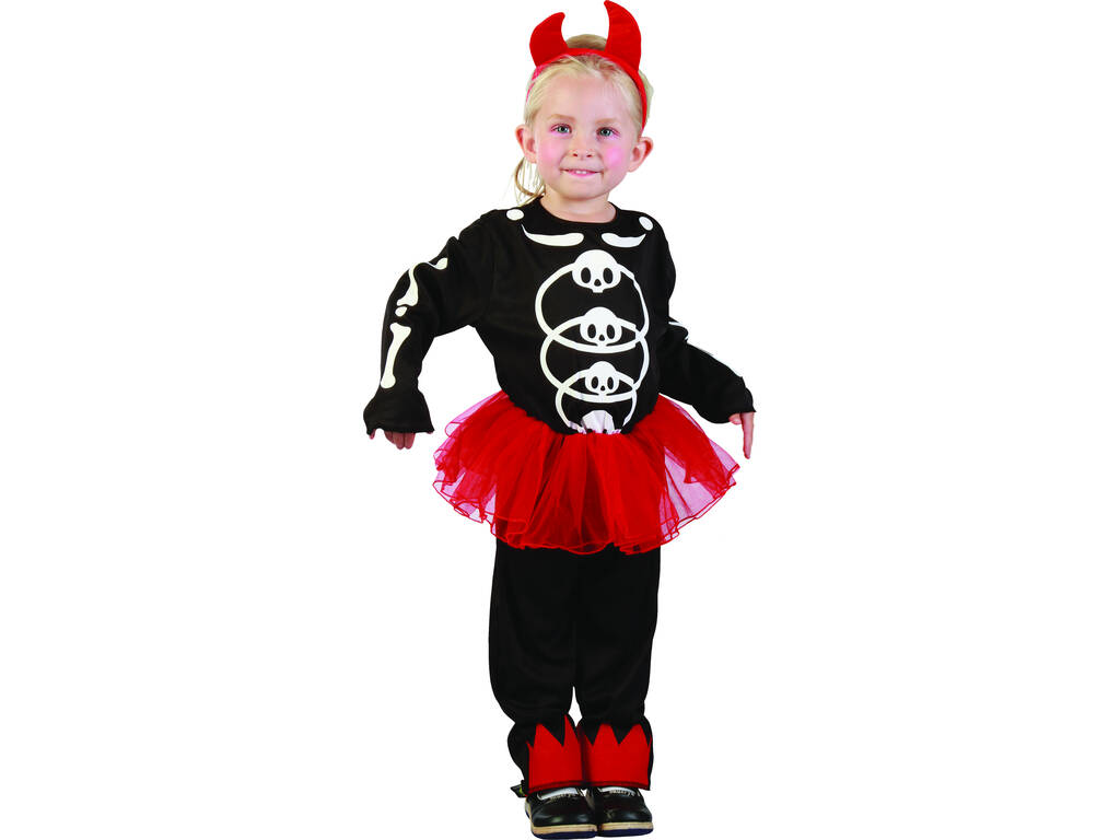 Kostüm Rotes Skelett Baby Größe M
