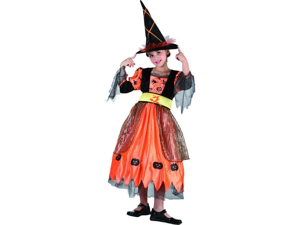 Disfraz de Bruja Pumpkin Niña Talla M