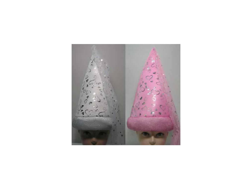 Cappello Fata Con Velo 2 Colori Bianco e Rosa