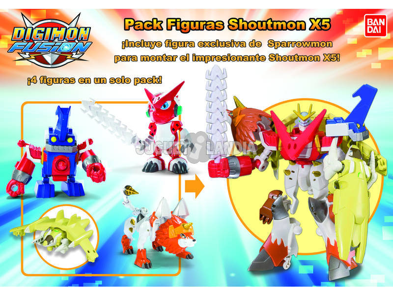 Digimon Digifusion Pack 4 personnages 