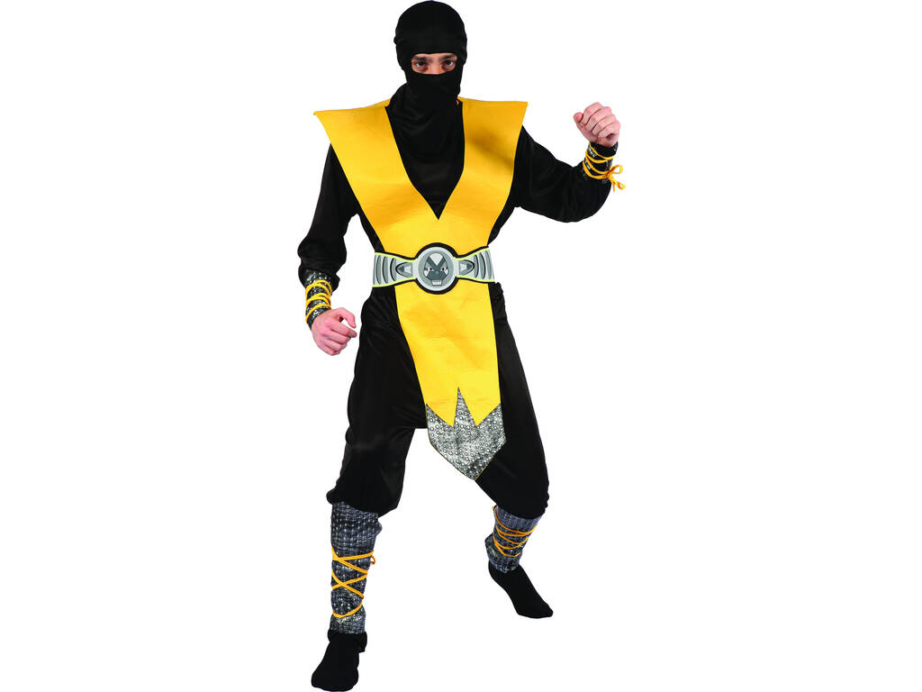 Kostüm Ninja Gelb Mann Größe XL