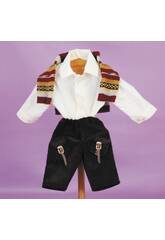 Pantalon Velours Marron et Pull Multicouleur