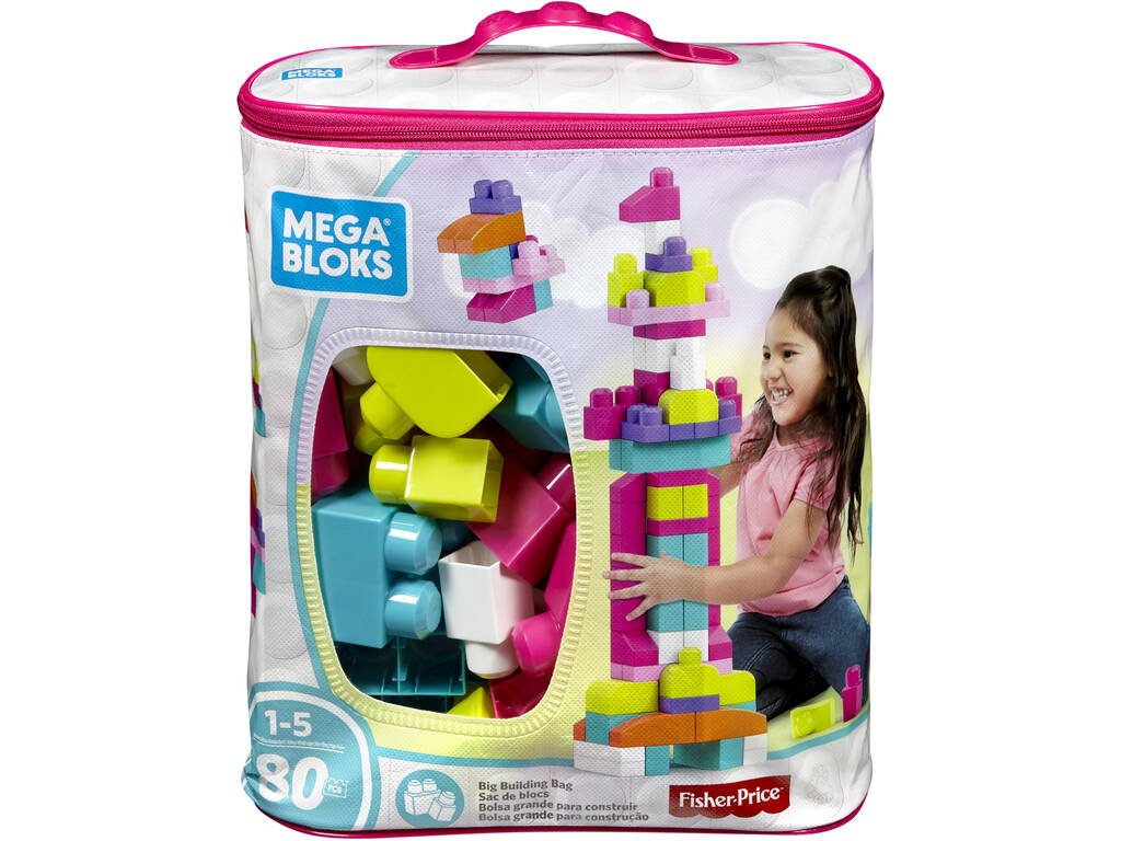 Sacca Ecologica Maxi Blocchi Rosa 80 Pezzi Mattel DCH62