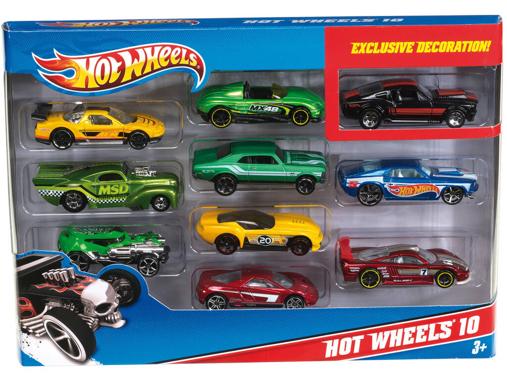Hot Wheels Pack 10 Spielzeugfahrzeuge Mattel 54886