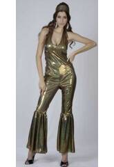 Disfraz Disco Mujer Oro Talla XL