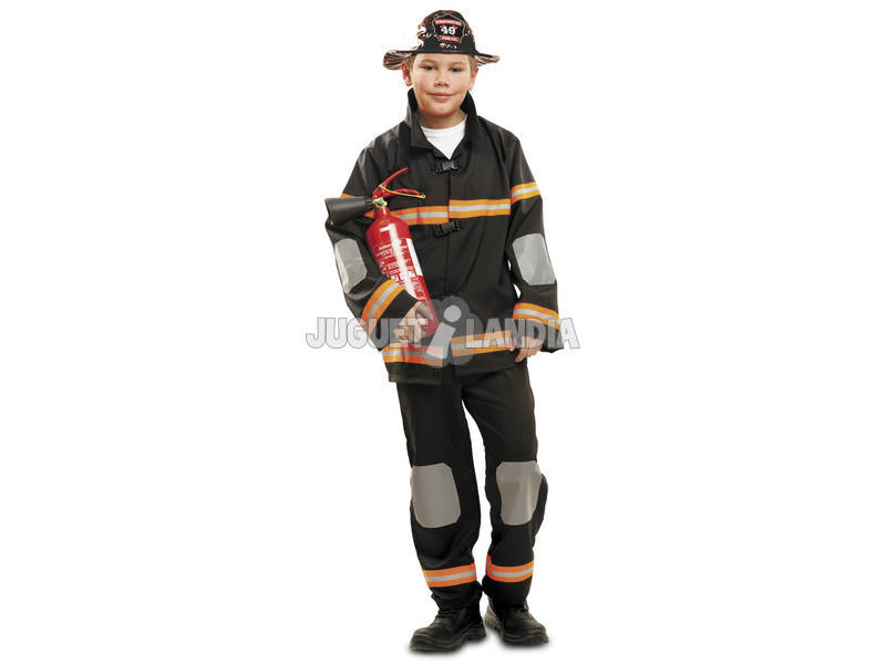 Costume Ragazzo XL Pompiere Nero 