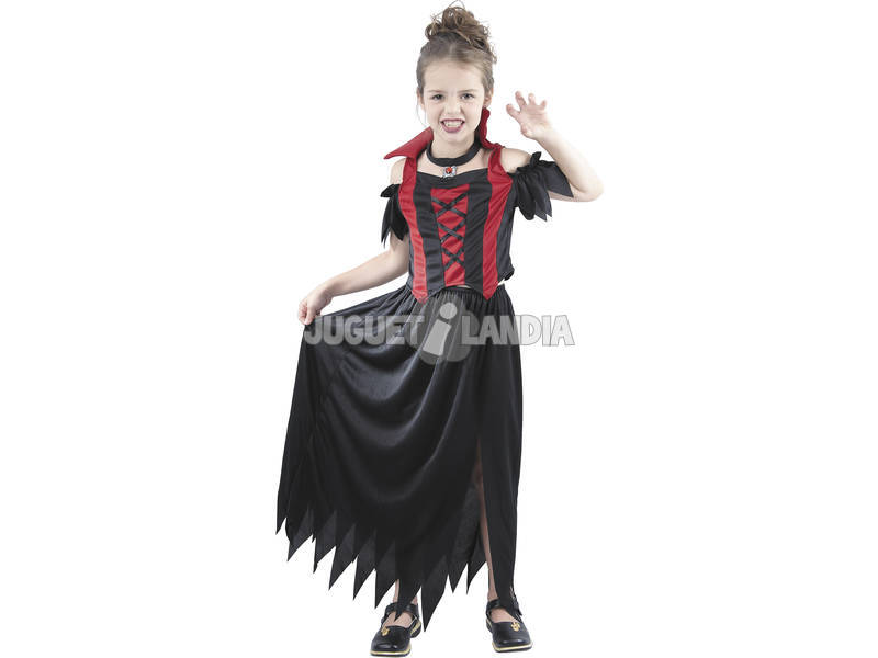 Kostüm Vampirin mit Zähnen Mädchen Größe L