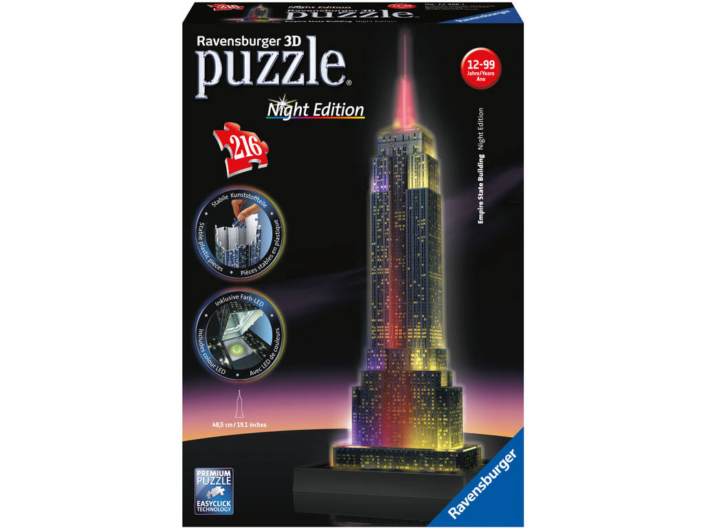 Puzzle 3D Buildings Empire State Building Night Ravensburger 12566