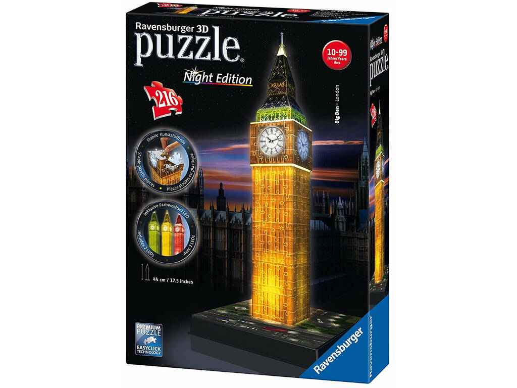 Puzzle 3D Building Big Ben con Luce Ravensburger 12588