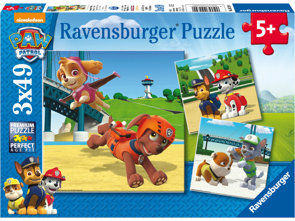Puzzle Paw Patrol mit Ryder 3x49 Stücke Ravensburger 9239