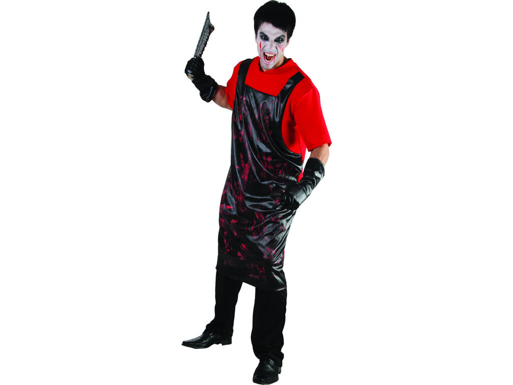 Costume De Boucher Ensanglanté Halloween Adulte Taille XL - Complet Avec Chemise, Tablier Et Pantalon Marron