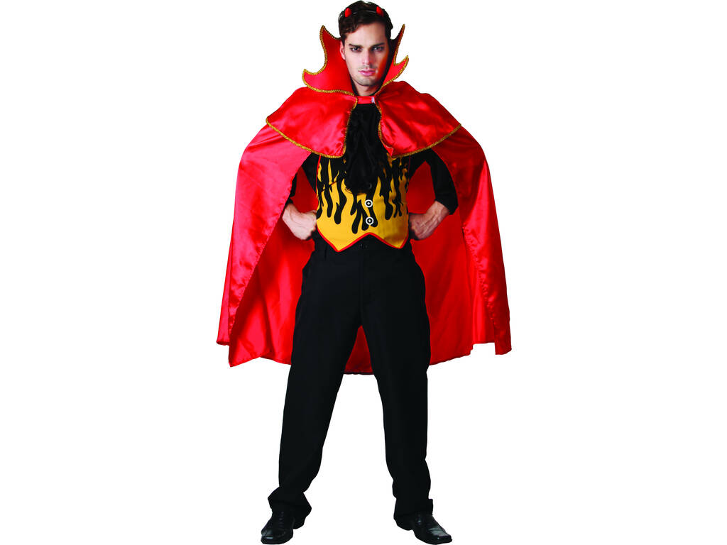 Disfraz Demonio Capa Roja Hombre Talla XL