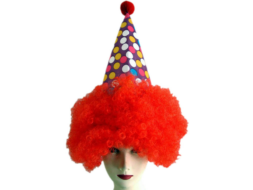 Chapeau Clown avec Cheveux Rouge