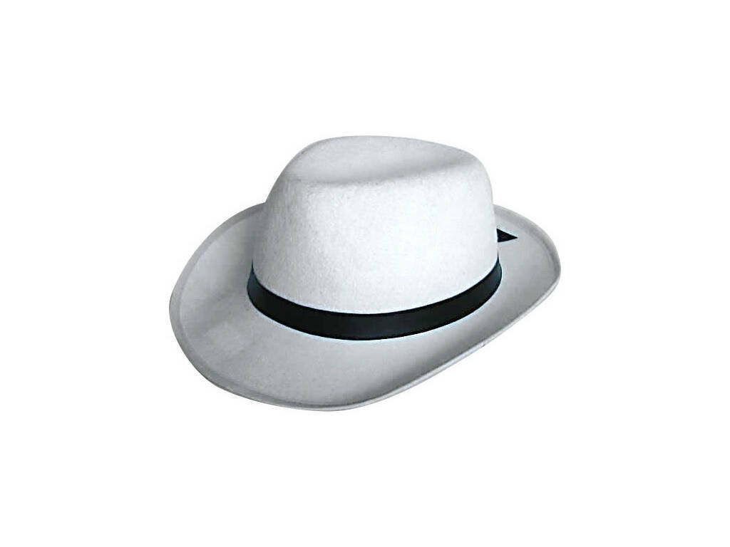 Chapeau 58 cm Gangster Blanc 