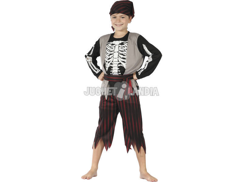Fantasia Pirata Esqueleto Menino Tamanho XL 