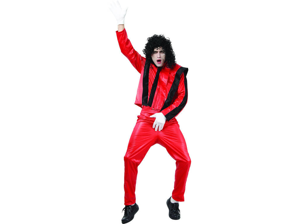 Kostüm Mann King of Pop Rot Größe XL