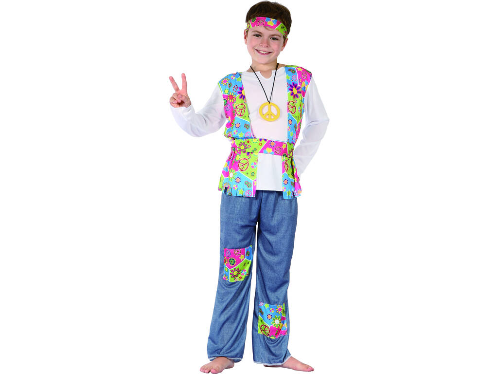 Hippie-Kostüm für Kinder, Größe L