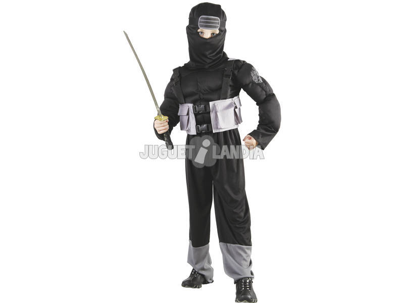 Kostüm Ninja grau Junge Größe M
