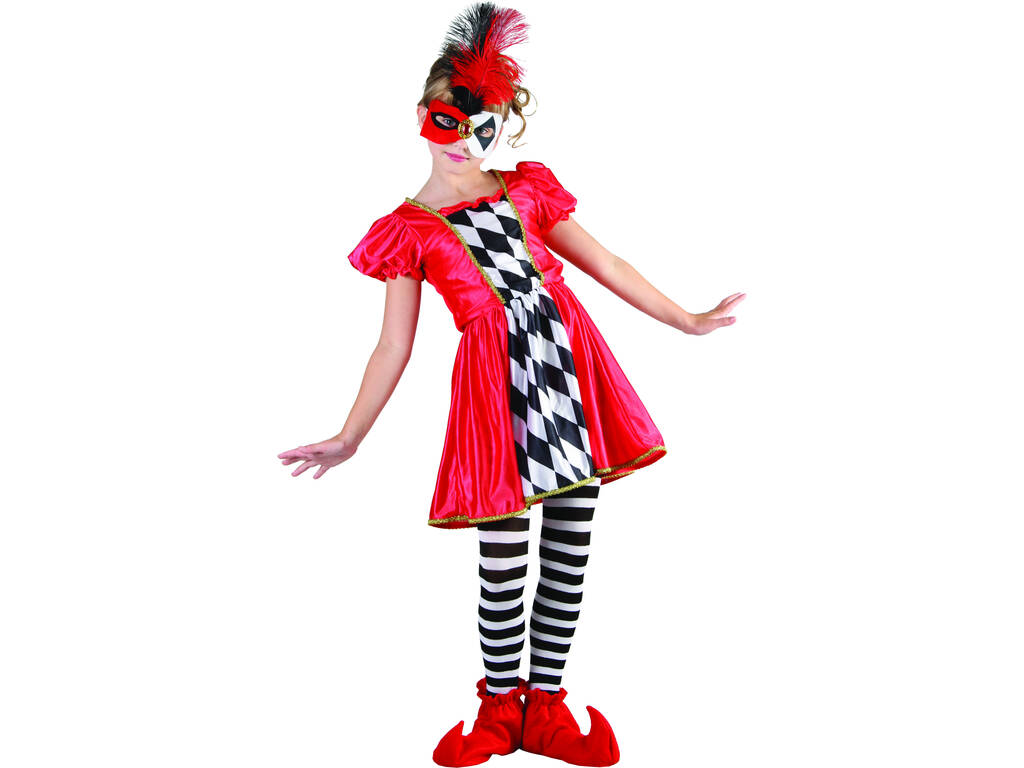 Kostüm Harlekin Clown Mädchen Größe M