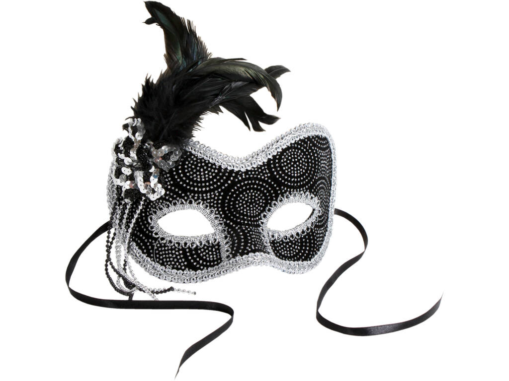 Venezianische Maske mit Feder