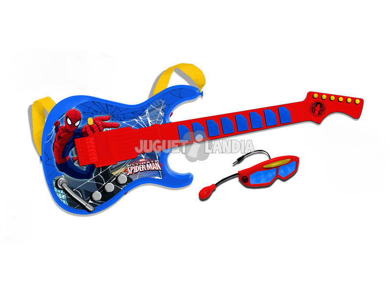 Spiderman guitarra electronica con gafas y micro