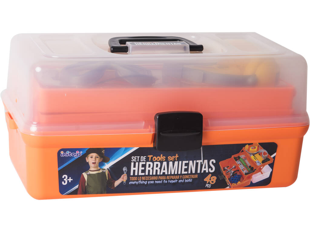 Caja Herramientas Con 48 Piezas 3 Pisos 37x18.5x17.5cm
