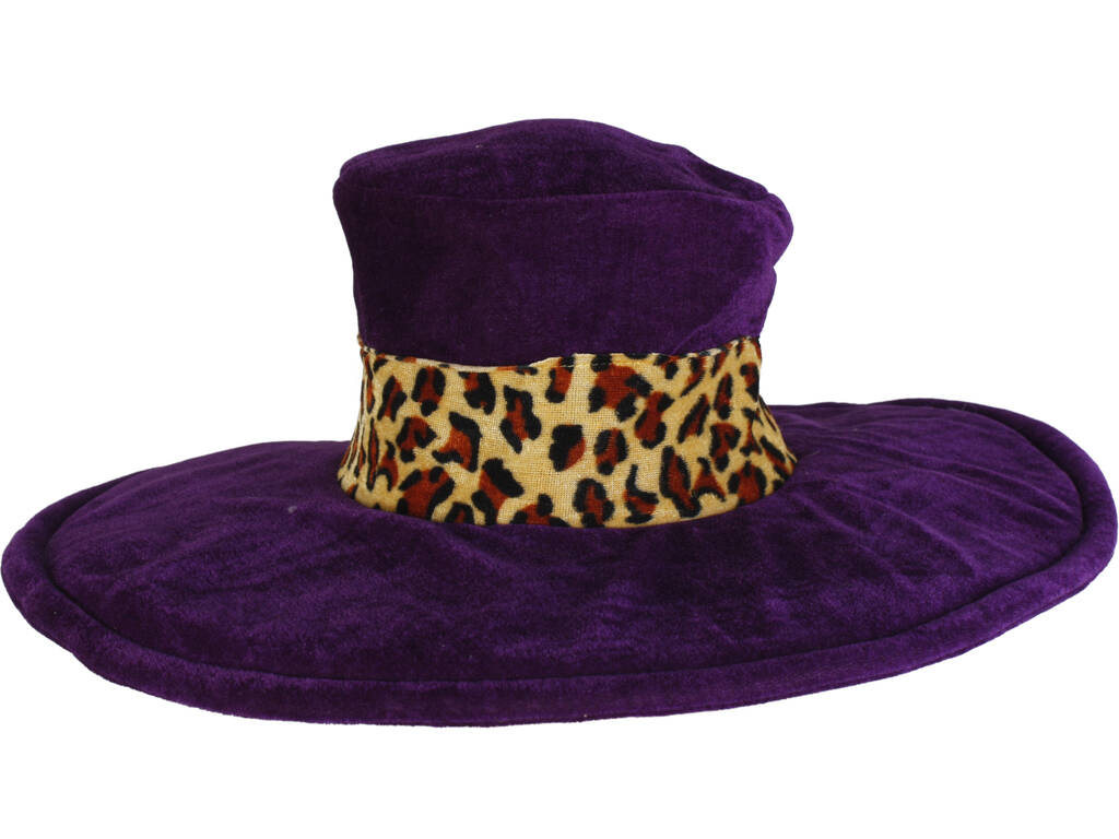 Sombrero PIMP Leopardo Negro y Lila