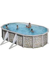 Piscina Ovalada Imitación Piedra Córcega 610x375x132cm Gre KITPROV618PO