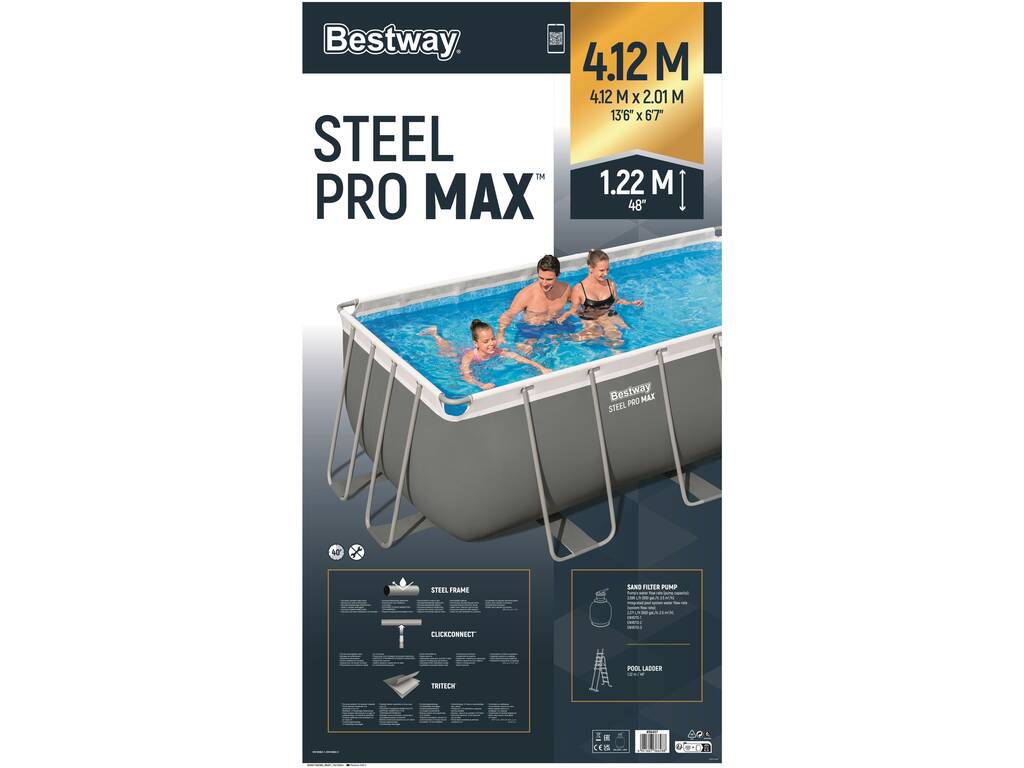 Piscina Fuori terra 412x201x122 cm Bestway 56457 