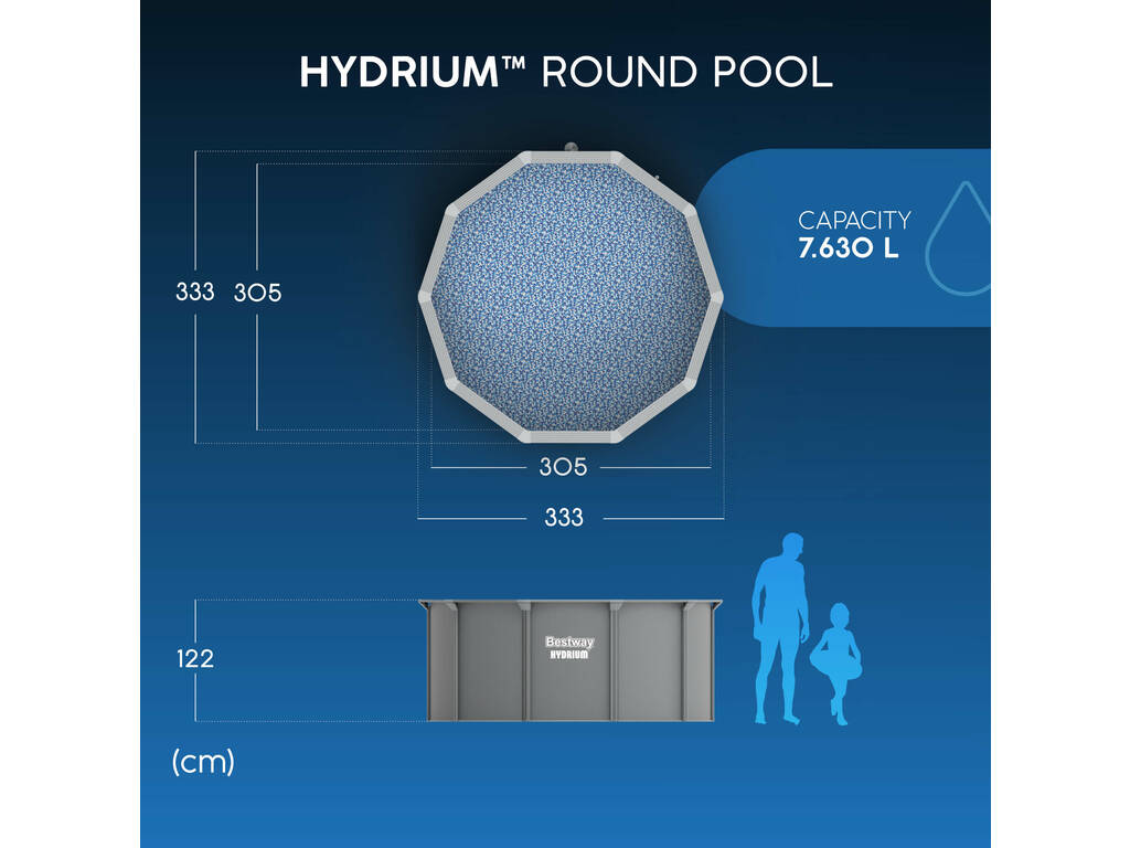 Piscine Hors Sol Hydrium 300 x 120 cm Bestway 56566