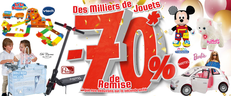 70% de remise sur la deuxiéme unité