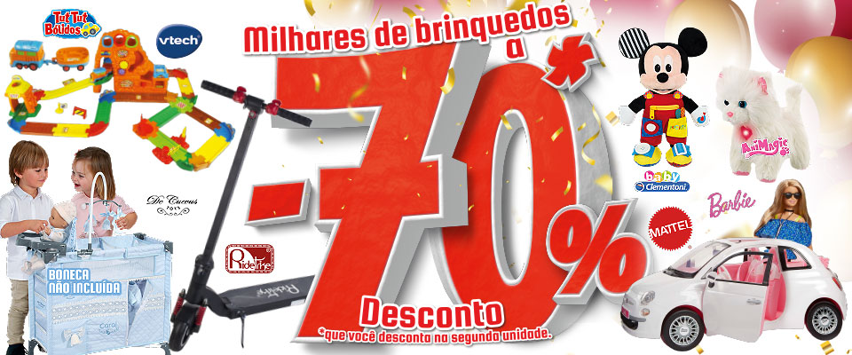 70% de desconto na 2ª unidade