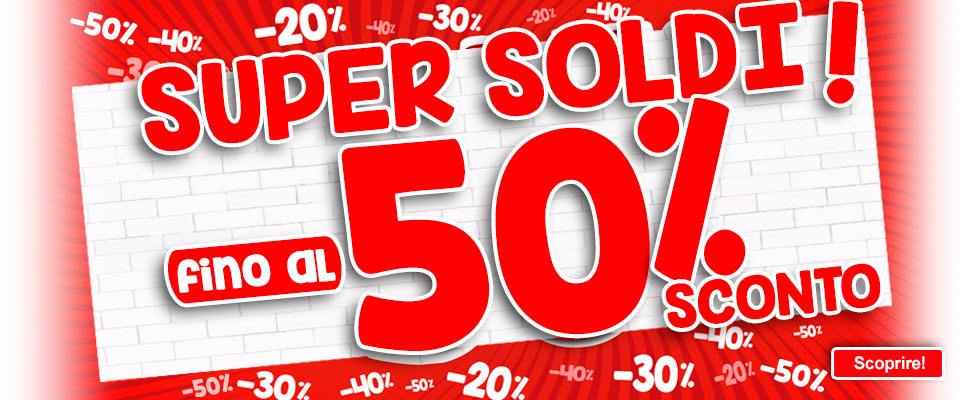 Sconti del 20%, 30%, 40%, 50% negli articoli selezionati