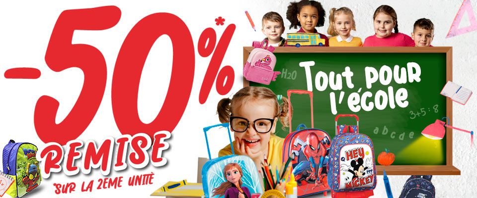 50% de remise sur la deuxième unité