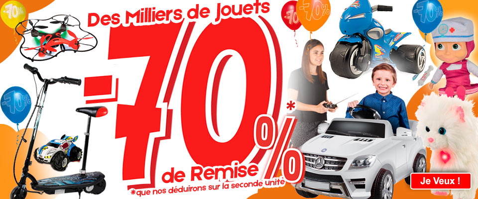 70% de remise sur la deuxiéme unité