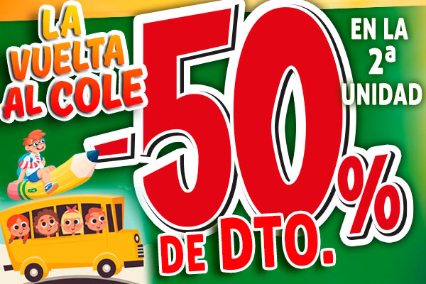 50% descuento 2ª unidad