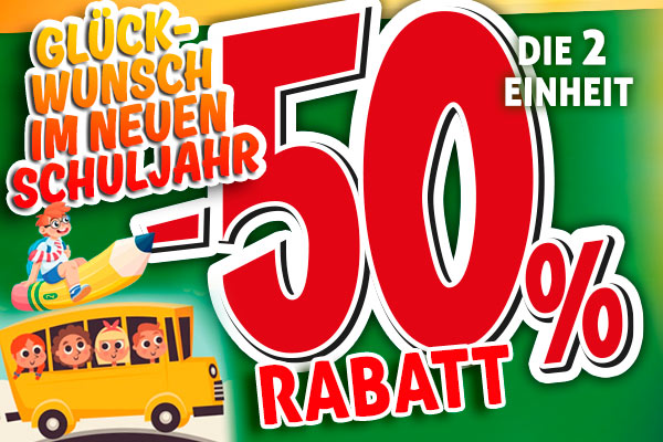 Angebot 50% 2. Einheit
