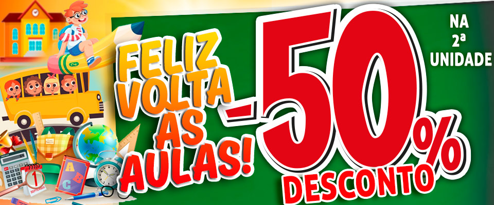 Oferta de 50% da 2ª unidade