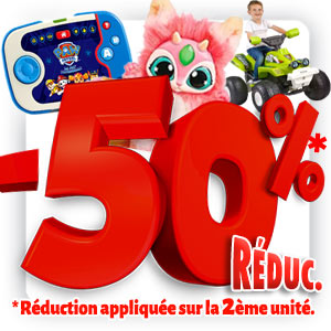 50% de remise sur la deuxiéme unité