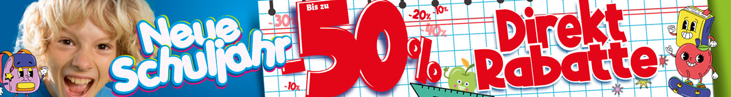 Direkt zum Schulanfang Rabatte bis zu 50 %
